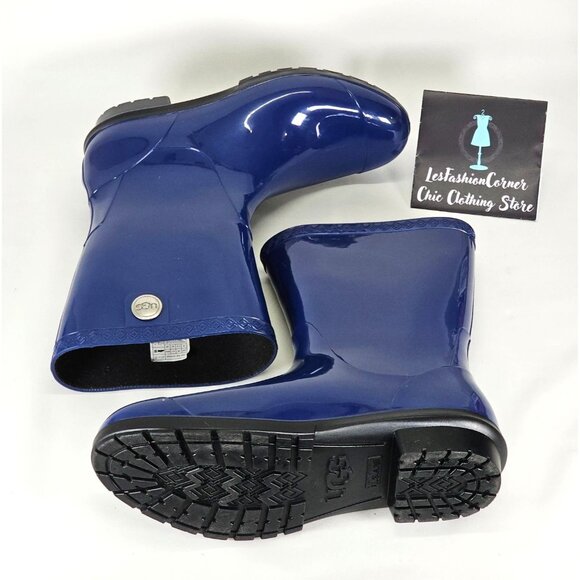 UGG Women's Navy Blue Rubber Sienna Gloss Rain Boot Size 9 2134 - Picture 10 of 15